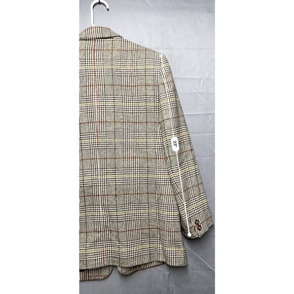 Charter Club 100 Wool Brown Plaid Blazer Prince of Wales Sz 10 Preppy Academia - Picture 6 of 12